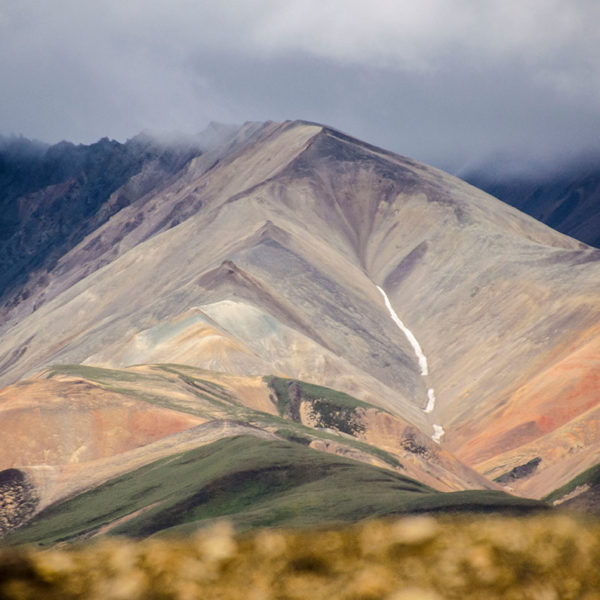 Polychrome mountains in Denali National Park Alaska