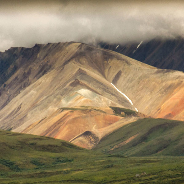 Polychrome mountains in Denali National Park Alaska
