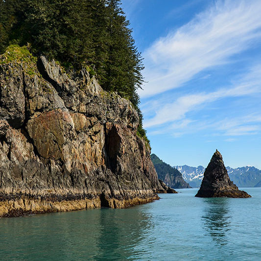 island in fjord near Seward Alaska