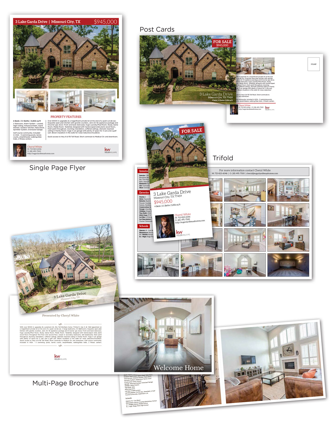 Real Estate Marketing Materials - Brochure, Flyer, Trifold, Postcard