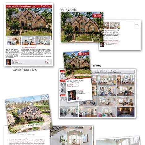 real estate marketing materials - brochure, trifold, flyer, postcard