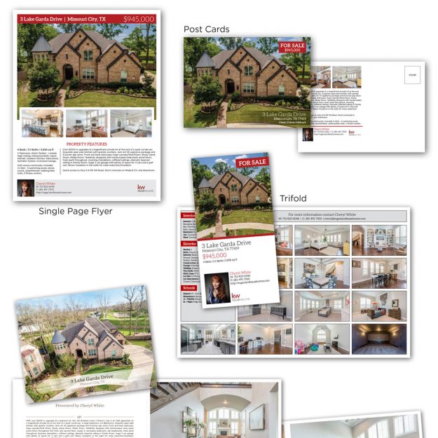 real estate marketing materials - brochure, trifold, flyer, postcard